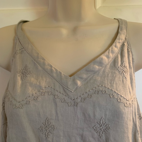 St Tropez medium embroidered top for summer. Grey - Picture 2 of 5